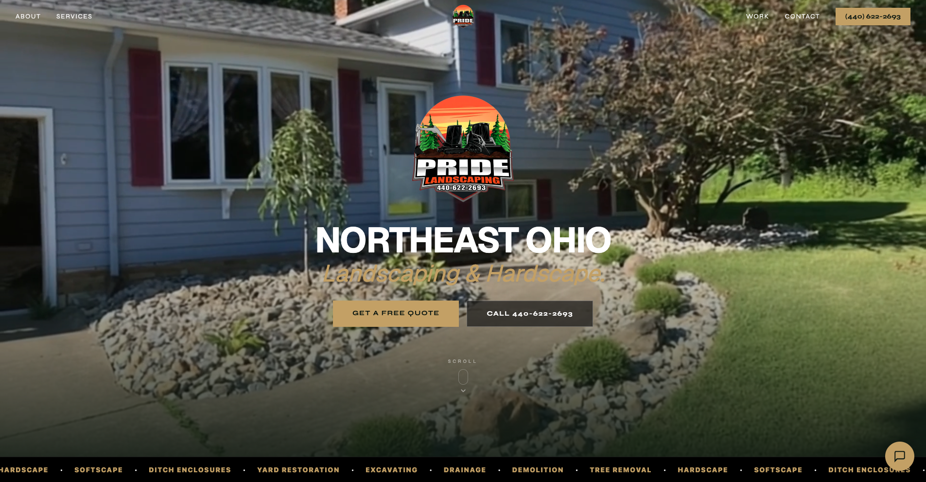 Pride Landscaping — live client site
